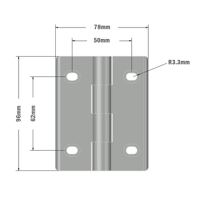 51-030-1SS MODULAR SOLUTIONS BUTT HINGE WITH STAINLESS STEEL HARDWARE